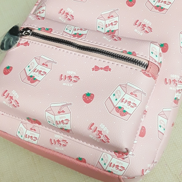 Strawberry Pink Kawaii Backpack Bag Purse New Tags - Picture 10 of 10